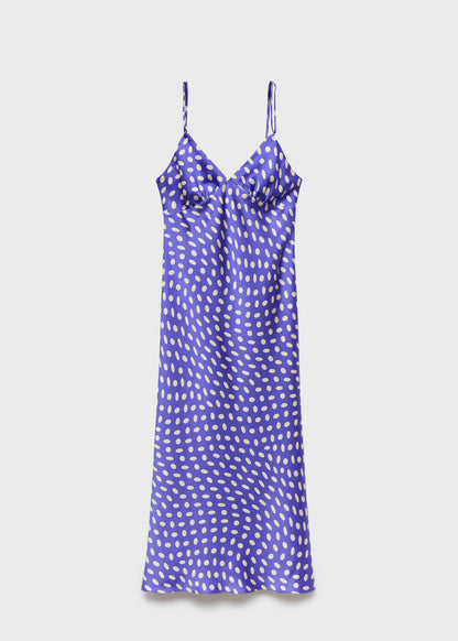 Polka Dot Satin Finish Dress