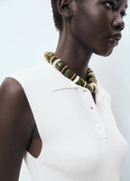 Polo Neck Knitted Top