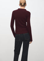 Polo Neck Ribbed Sweater