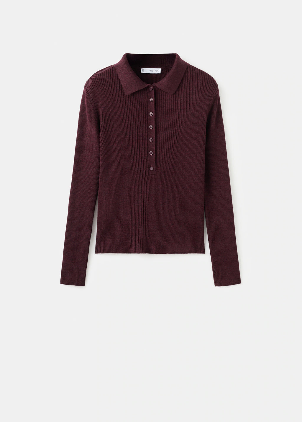 Polo Neck Ribbed Sweater