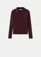 Polo Neck Ribbed Sweater