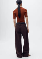 Polo Neck Ribbed Sweater