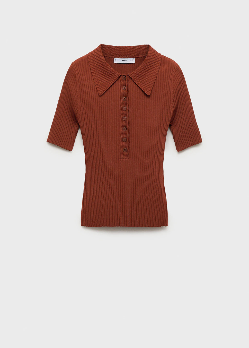 Polo Neck Ribbed Sweater