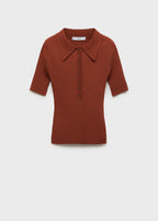 Polo Neck Ribbed Sweater