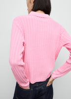 Polo Neck Ribbed Sweater