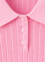 Polo Neck Ribbed Sweater