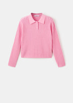 Polo Neck Ribbed Sweater