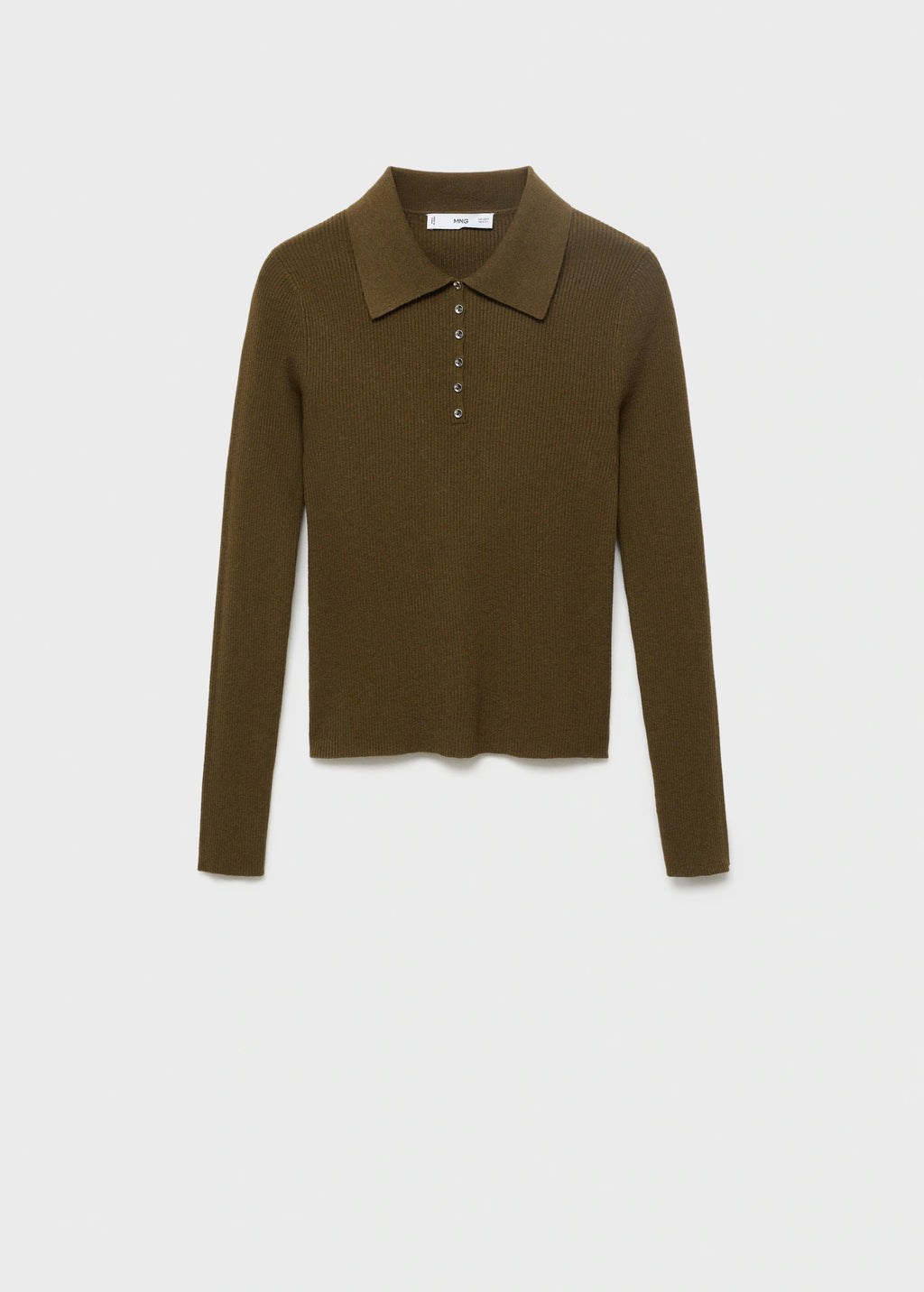 Polo Neck Ribbed Sweater