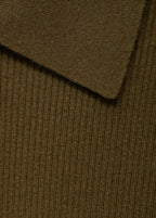 Polo Neck Ribbed Sweater