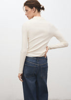 Polo Neck Ribbed Sweater
