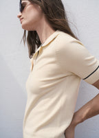 Polo Neck Sweater With Contrasting Trims