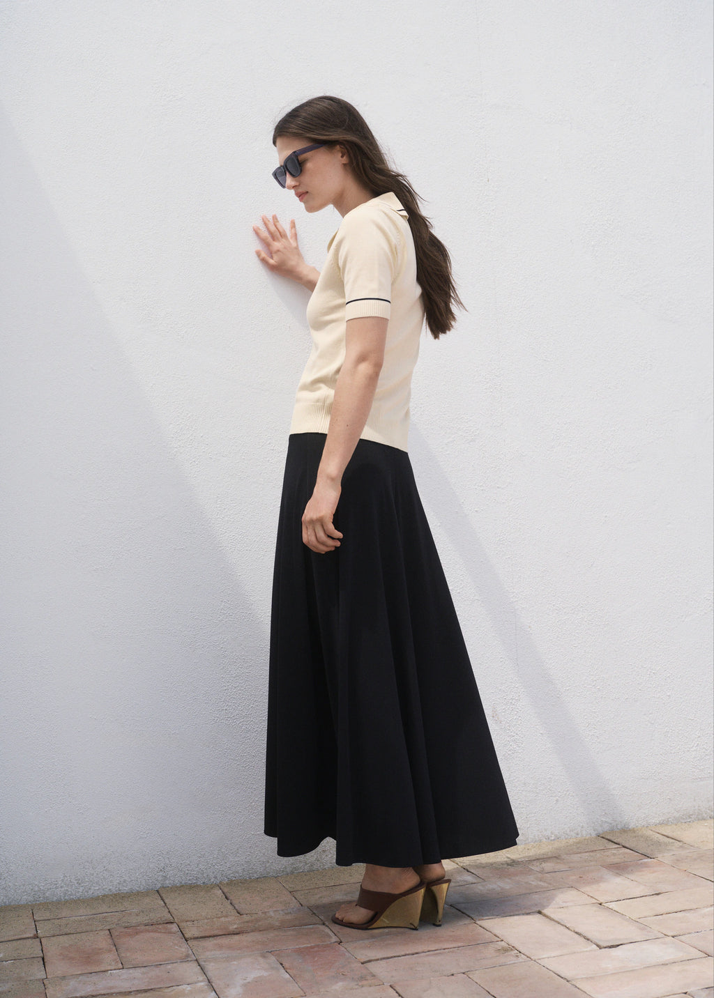 Polo Neck Sweater With Contrasting Trims