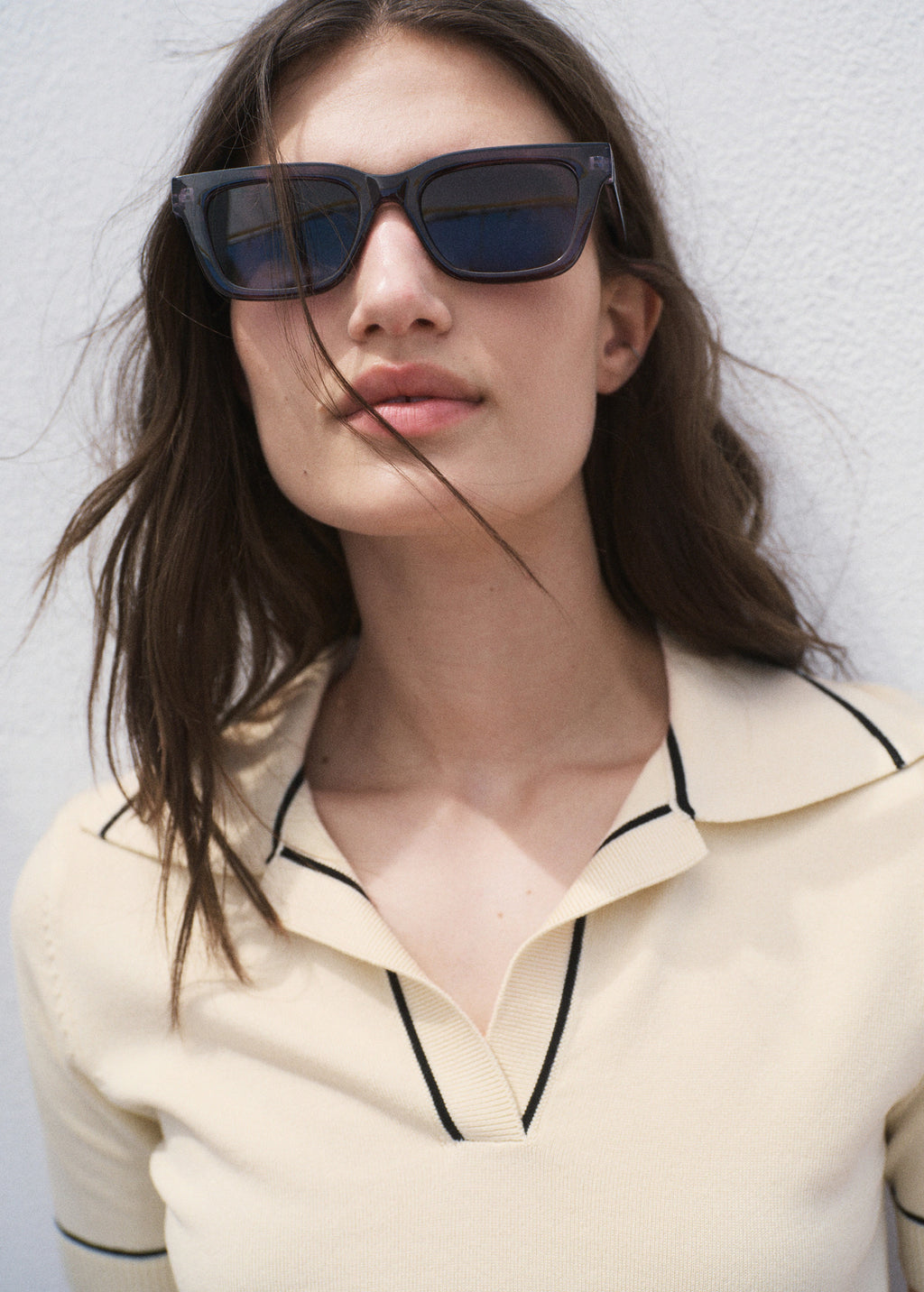 Polo Neck Sweater With Contrasting Trims