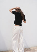 Polo Neck Sweater With Contrasting Trims