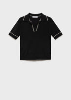 Polo Neck Sweater With Contrasting Trims