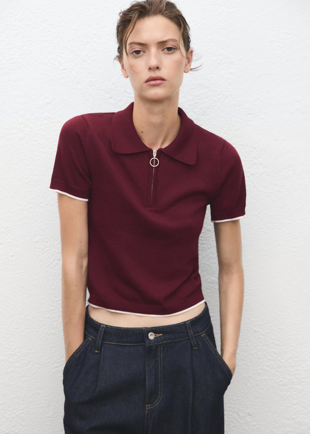 Polo Neck Sweater With Zip