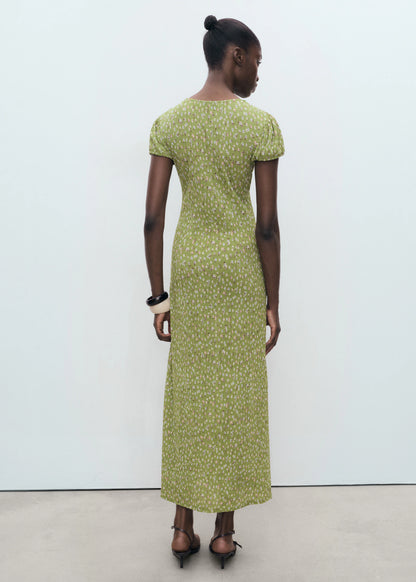 Printed Dress With Side Opening