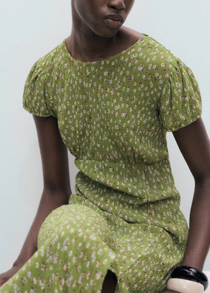 Printed Dress With Side Opening