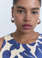 Printed Linen Blend Top