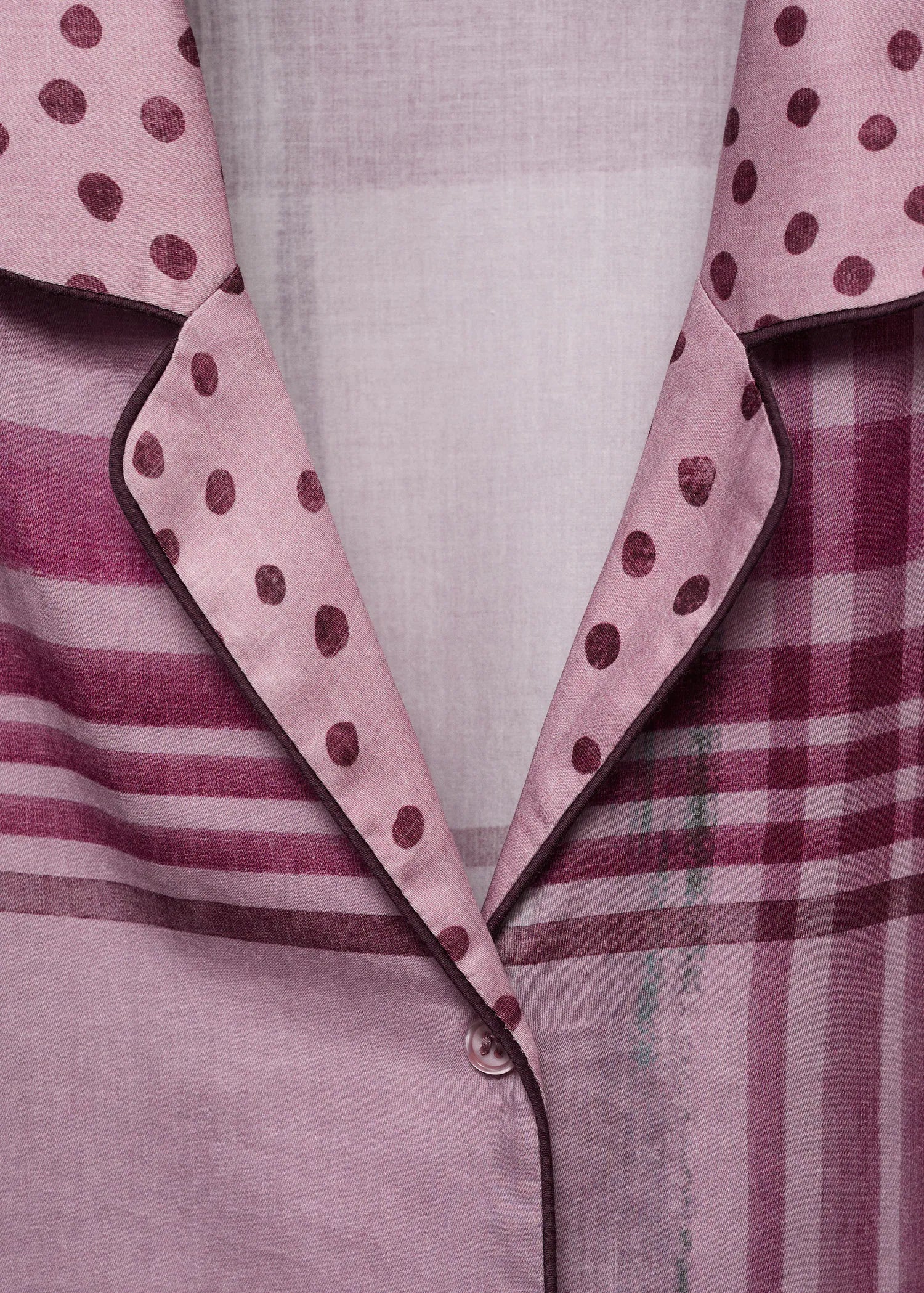 Printed Pyjama Shirt With Piping