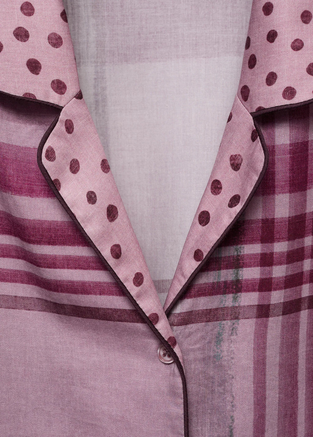 Printed Pyjama Shirt With Piping