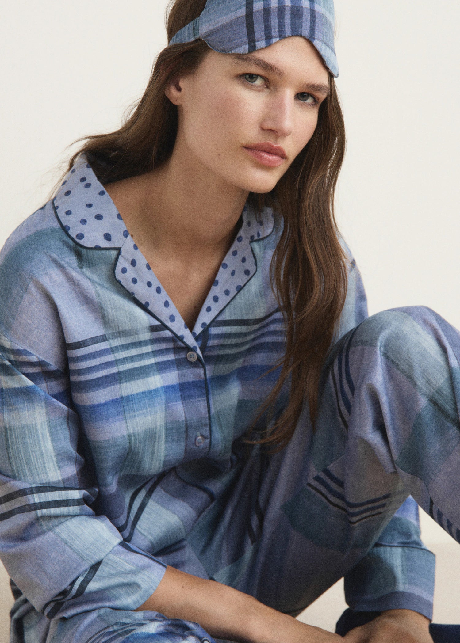 Printed Pyjama Shirt With Piping
