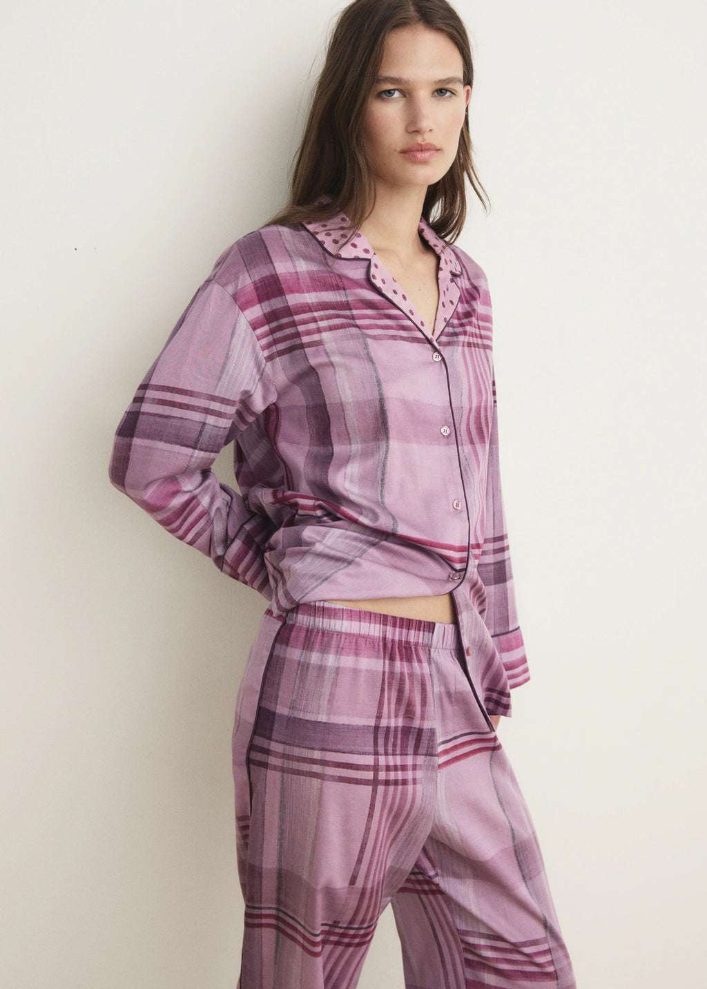 Printed Pyjama Trousers With Piping