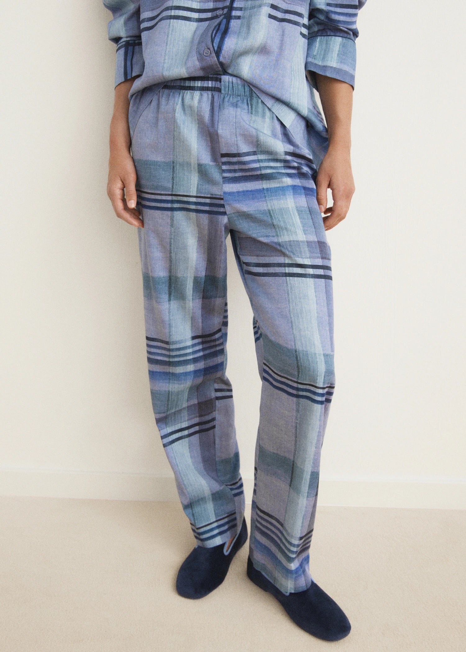 Printed Pyjama Trousers With Piping