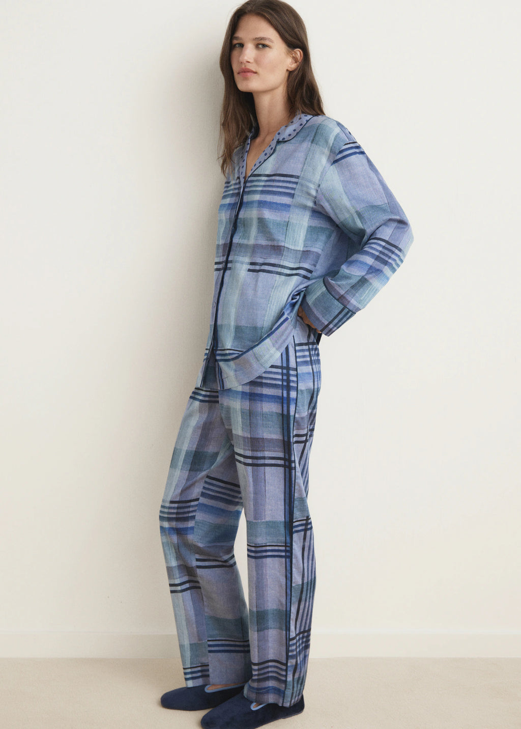 Printed Pyjama Trousers With Piping