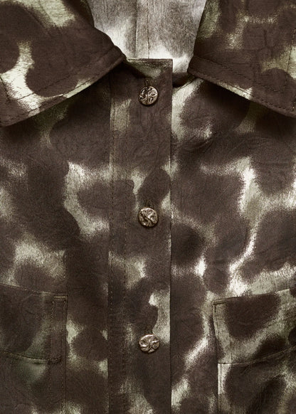 Printed Shirt Dress With Belt