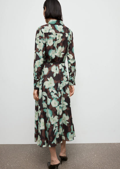 Printed Shirt Dress With Belt