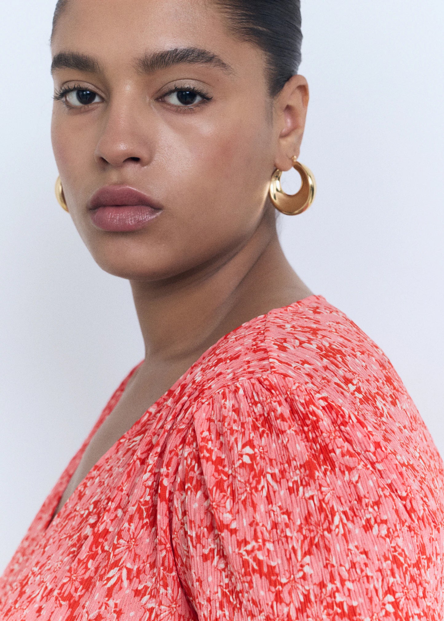 Printed V Neck Dress