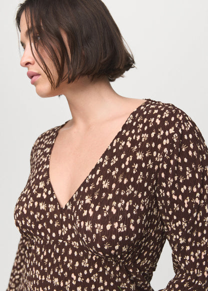 Printed V Neck Dress