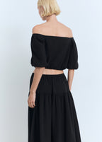 Puffed Sleeves Cotton Blouse