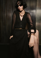 Puff Sleeved Chiffon Dress