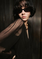 Puff Sleeved Chiffon Dress