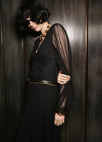 Puff Sleeved Chiffon Dress