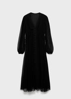 Puff Sleeved Chiffon Dress