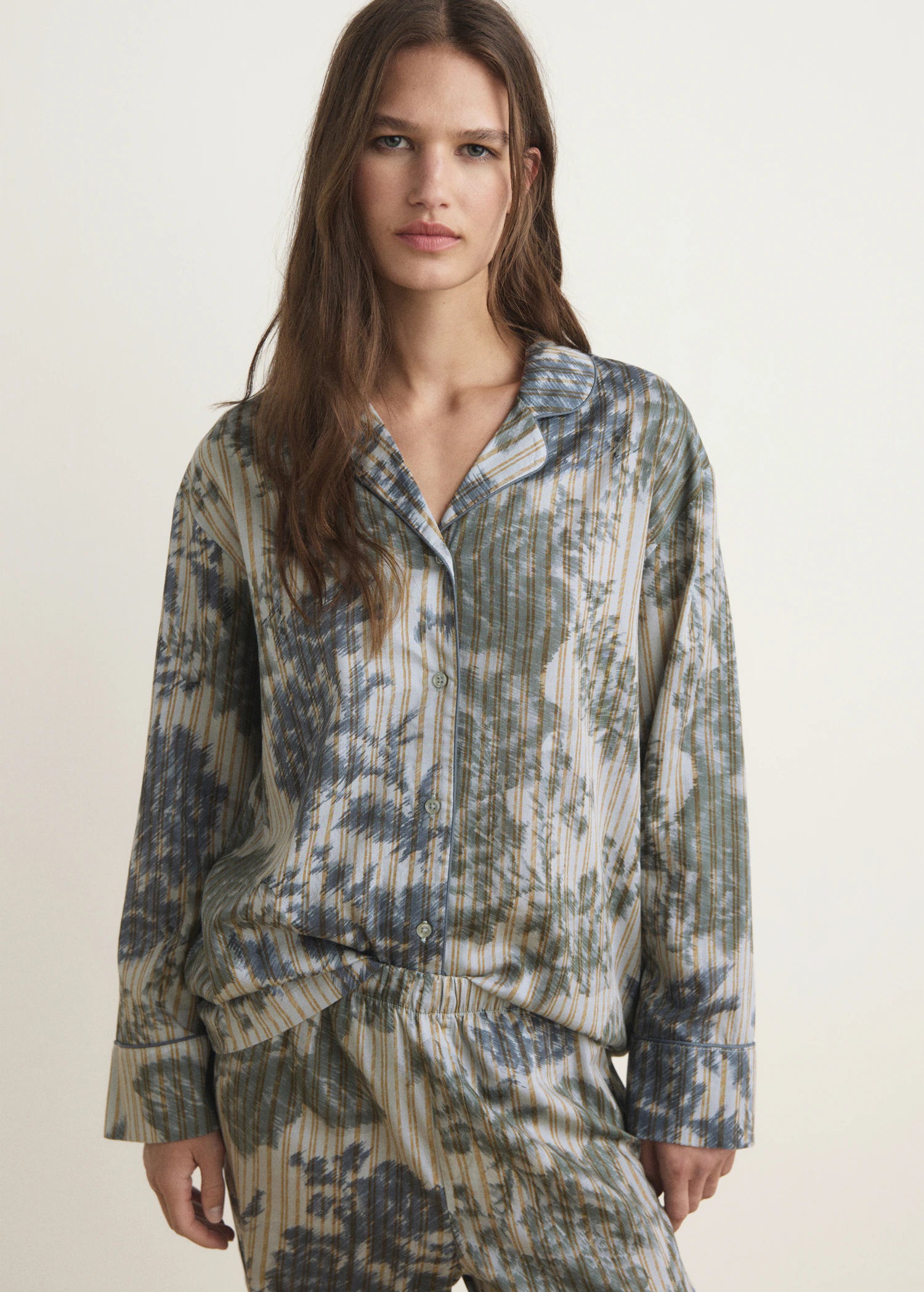 Pyjama Shirt With Blurred Print