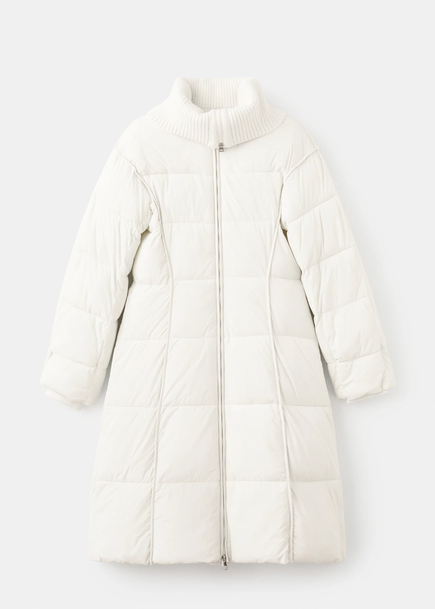 Quilted Anorak With Combined Fabrics