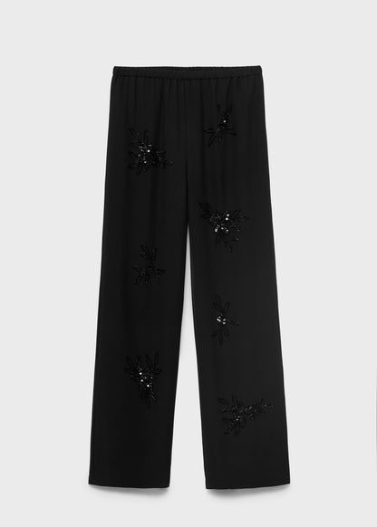 Rhinestone Embroidered Trousers