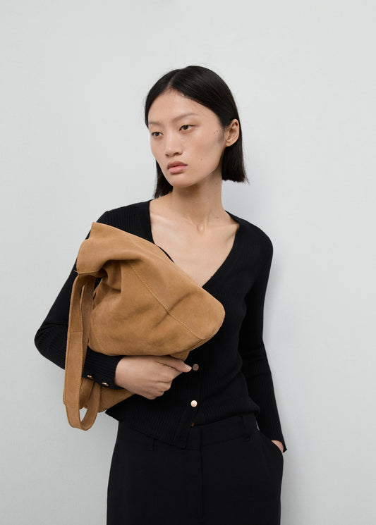 Ribbed Buttoned Cardigan