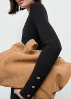 Ribbed Buttoned Cardigan