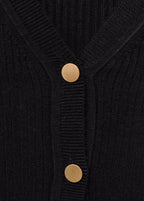 Ribbed Buttoned Cardigan