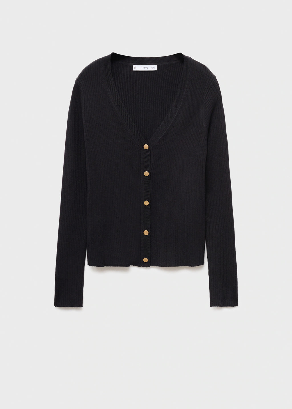 Ribbed Buttoned Cardigan