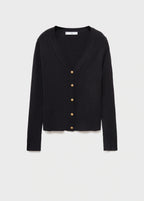 Ribbed Buttoned Cardigan