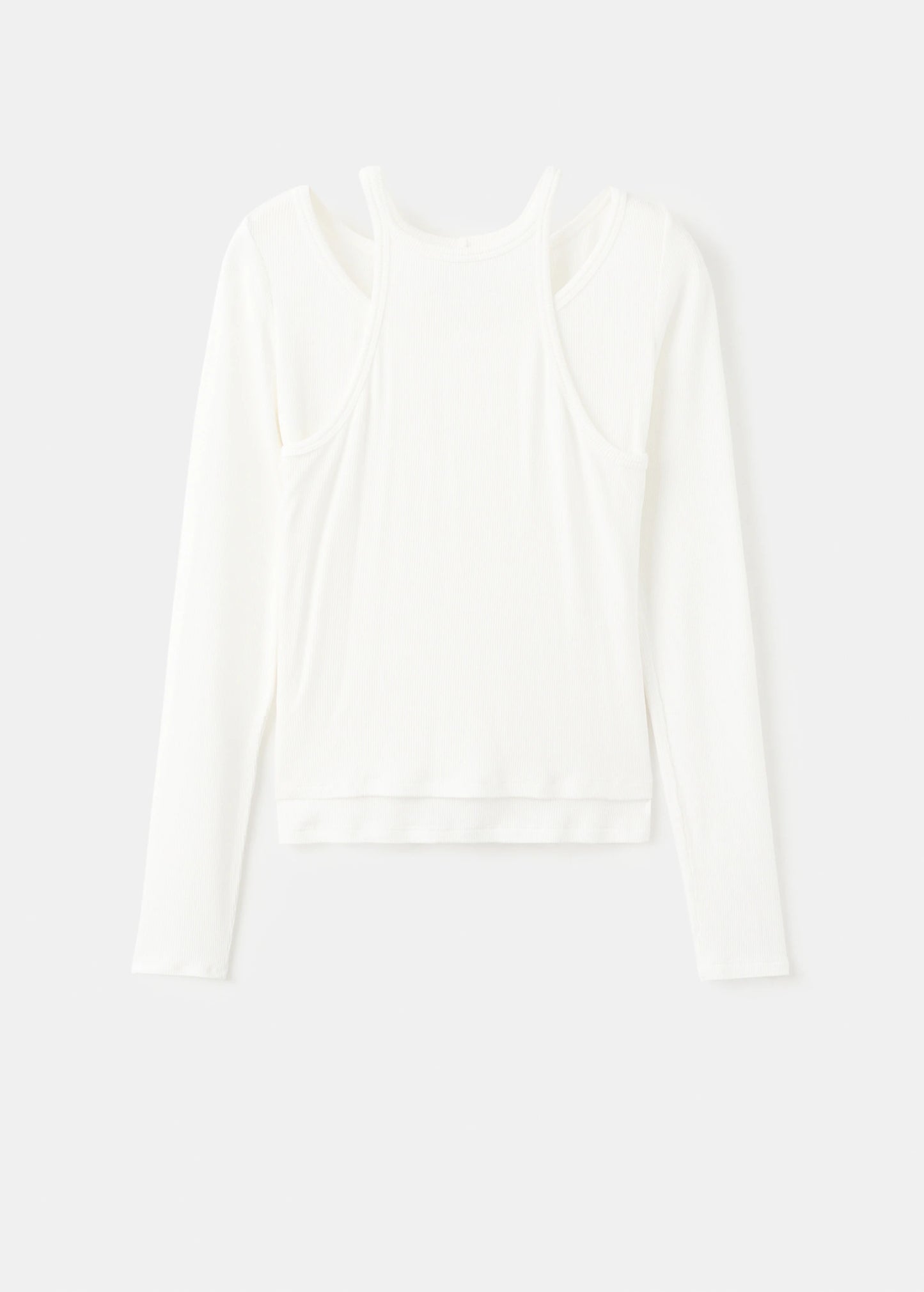 Ribbed Combined T Shirt