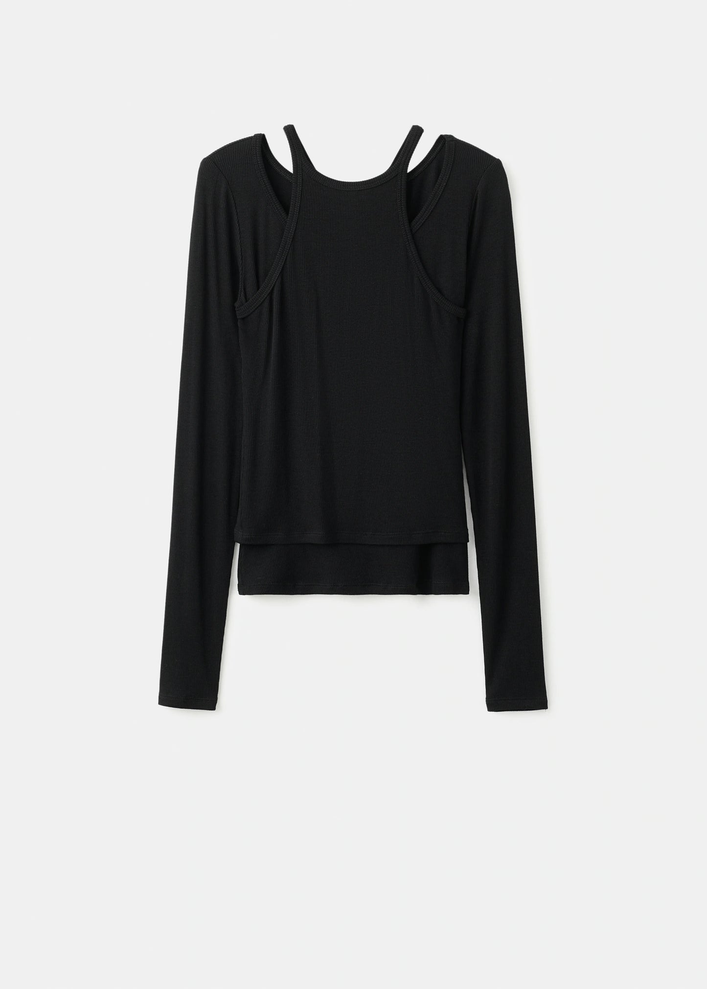 Ribbed Combined T Shirt