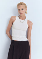 Ribbed Cotton Blend Top