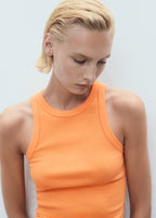 Ribbed Cotton Blend Top